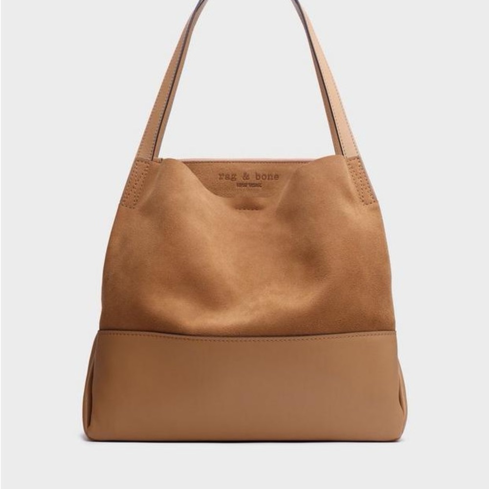 Rag & Bone Passenger Tote 2.0 - Brown Suede and Leather Shoulder Tote Bag